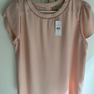 LOFT blush tulip sleeve blouse